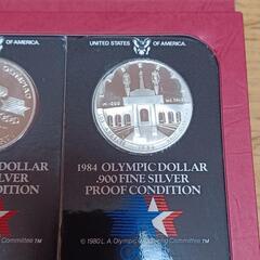 ロサンゼルスオリンピック記念銀貨二枚セットの画像