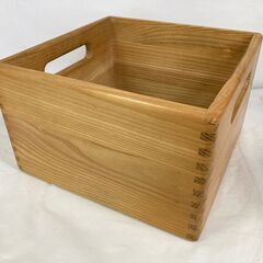 中古　きび工房　①　収納箱　チェスト用　収納ケース　タモ無垢　頑丈　木製　木箱　300×300×H360　愛知県 一宮市 名古屋 稲沢 江南 岩倉 岐阜 羽島 各務ヶ原 三重 愛知 グッドプライス一宮　の画像