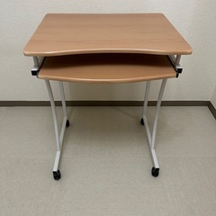 パソコンデスク コンパクト キーボード台 スライダー 天板幅60...