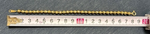 K18 ゴールド ブレスレット シャンデリア メンズ 18cm 11.55g