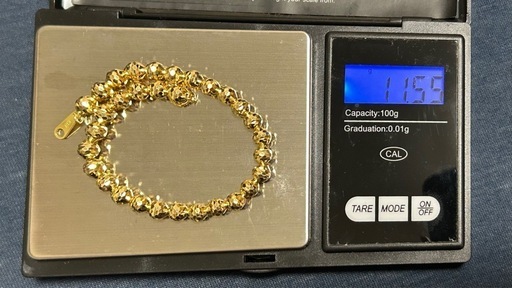 K18 ゴールド ブレスレット シャンデリア メンズ 18cm 11.55g