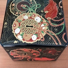 重箱　3段　鼓の絵柄　未使用品の画像