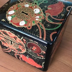 重箱　3段　鼓の絵柄　未使用品の画像