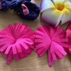 女の子リボン付きゴム、ヘアピンセットでの画像