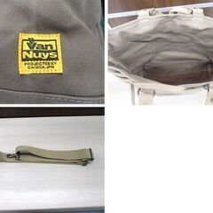 未使用保管品 VanNuys バンナイズ スクエアトート 帆布 トートバッグ ブラウン系 3WAY 縦約36㎝×横約33㎝×襠約9㎝ 苫小牧西店の画像