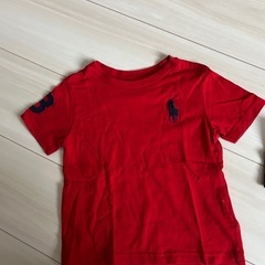 Ralph Lauren 赤 Tシャツ & ストライプ ポロシャツ セットの画像