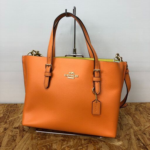 【A569】2WAYショルダーバッグ COACH オレンジ C4084