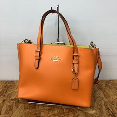 【A569】2WAYショルダーバッグ COACH オレンジ C4084