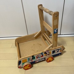 平成初期 ミッキーマウス 手押し車 木製の画像