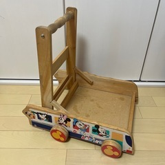 平成初期 ミッキーマウス 手押し車 木製