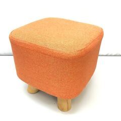 stp-3070　ミニクッションスツール　脚付き　オレンジ　スク...
