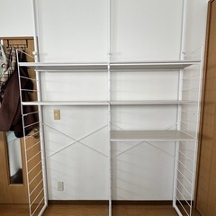 突っ張り壁面収納Nポルダ(幅80cm ホワイトウォッシュ) ＋【...