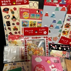 シール、はが木、ポチ袋、付箋、ポストカード、メッセージカード封筒まとめての画像