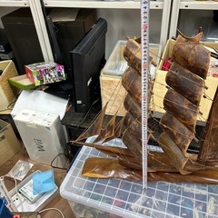 アンティーク　木製 帆船モデル 約60cmの画像