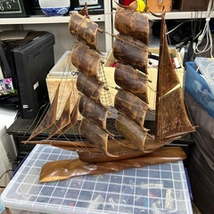 アンティーク　木製 帆船モデル 約60cm