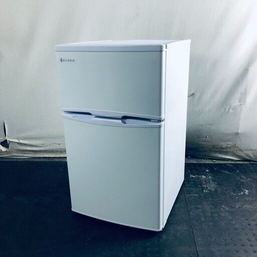 ID:rg220188 ALLEGiA 冷蔵庫 一人暮らし 中古 2022年製 2ドア 97L ホワイト 直冷式 右開き AR-BC97  【リユース品：状態A】【送料無料】【設置費用無料】