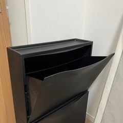 【IKEA TRONES トローネス シューズキャビネット 2個セット（ブラック）】の画像