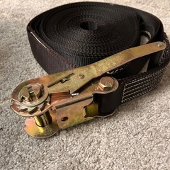 スラックライン 黒 ラチェットストラップ 耐荷重2500kgの画像