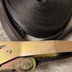 スラックライン 黒 ラチェットストラップ 耐荷重2500kgの画像