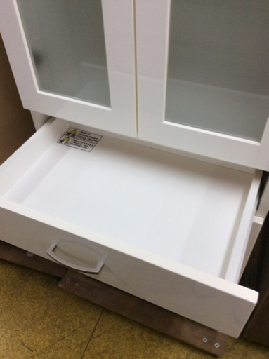 食器棚 スリム 幅59cm ホワイト 白 収納家具