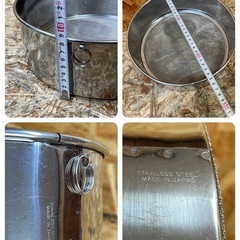 C(7090) ステンレス 粉ふるい 裏ごし器 24ｃｍ 2個 18-8 こしき 調理器具 中古品 厨房用の画像