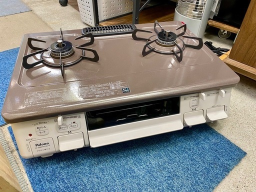 パロマ 都市ガス ガスコンロ ブラウン\u0026ホワイト 右強火 中古 ガステーブル