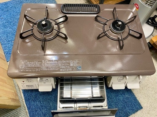 パロマ 都市ガス ガスコンロ ブラウン&ホワイト 右強火 中古 ガステーブル