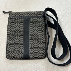 COACH コーチ ミニシグネチャー ジャガード×本革 レザー ...
