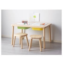 値下げ❣️IKEA子ども用机、ベージュホワイトの画像