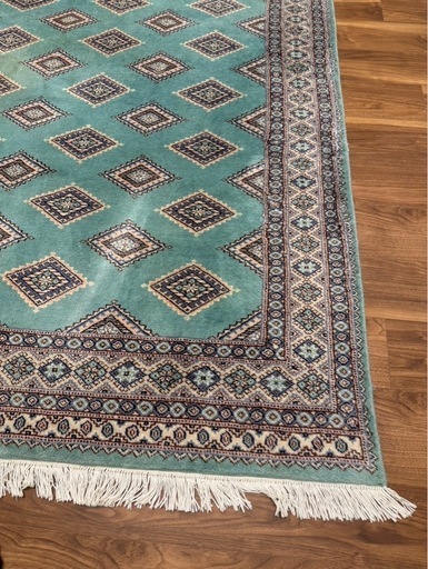 花アラベスク】パキスタン絨毯 ウール手織り ヴィンテージ オレンジ