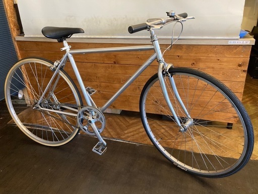 【訳あり！前輪タイヤ・チューブ新品！】シングルギア　700c×27インチクロスバイク　シルバー