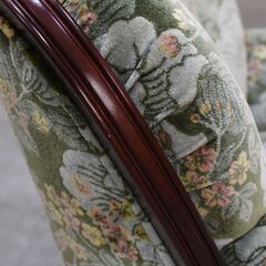 ≪yt1860ジ≫ 美品 カリモク家具 肘掛椅子 UK2600 コサージュ・グリーン 金華山織/1人掛けソファ/シングル/ブランド家具/UK2600GR/中古家具/宮城県仙台市 70303-17の画像