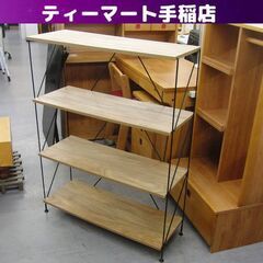 ４段オープンシェルフ 幅80cm オープンラック アイアンフレー...