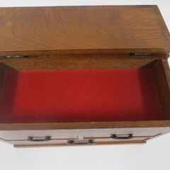 WOODWARE-KS 木製 ミニ箪笥 二段引出 小物収納 抽斗 幅29.5cm×奥行18.5cm×高さ19cmの画像