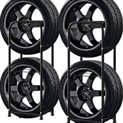 1台分 タイヤスタンド スリムタイプ ブラックの画像