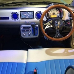車検切れ❗️ラパン　カスタム　車高調　Jラインアクスル　ナビ　シートカバーの画像