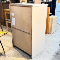 ニトリ リズバレー 4段チェスト 幅58.6cm/奥41cm/高92cm 定価17,990円　タンス 白 木製 スライドレール引出し ★買取帝国 志木店の画像