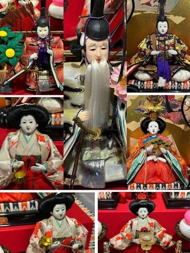 雛人形セット おひなさま 親王飾りケース入 三五7人 オルゴール付き