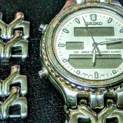 ◆取引条件有り◆ SEIKO腕時計 キャリバーH021-8050（美品 電池切れ 箱なし。延長バンド 取説付属）の画像