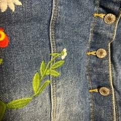 デニム 刺繍 スカート Mの画像