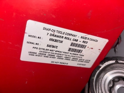 ｽﾅｯﾌﾟｵﾝ　ロールキャブ　KRA3027UK　鍵無し
