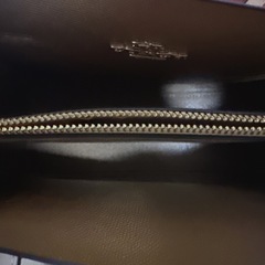 COACHホワイトレザーショルダーバックの画像