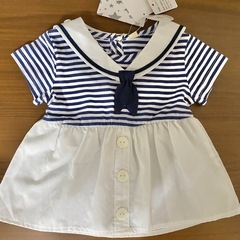 【新品✨】合計３着かわいい💓80cmマリン服とおまけ２着のタグ付き🏷️