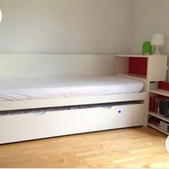 IKEA　ホワイト二段ベッド 引き出しの画像