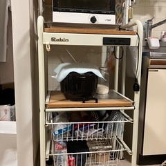 引渡し完了！700円キッチンワゴン　レンジも置ける！