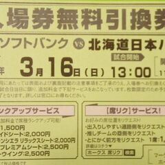 ＠値下げ1000円3月16日(日曜)13時福岡ソフトバンク対北海...