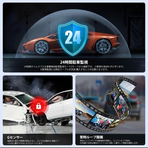 未開封　ドライブレコーダー 前後カメラ ドラレコ コンパクト 64GB SDカード