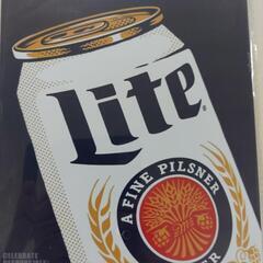 新品未使用/アンティーク　ミラーライトビール🍺 ブリキ看板20c...