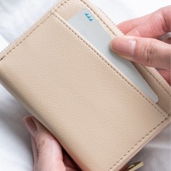 テレビでも紹介された便利な財布／スキミング防止／グレージュ／未使用／ウィメンズの画像