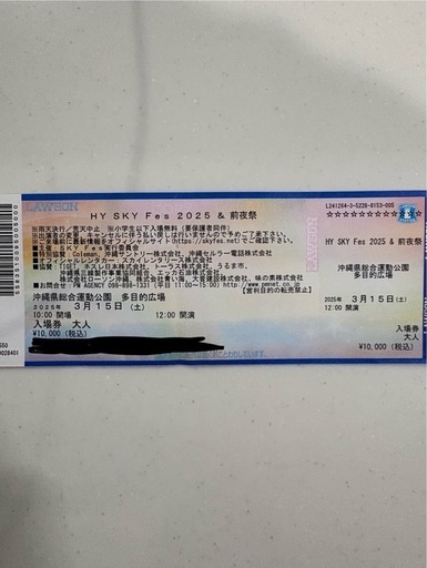 HY  SKY Fes スカイフェス　15日分2枚